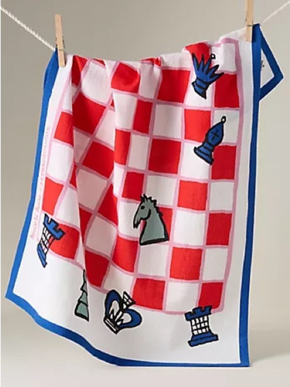 Anthropologie Amuse La Bouche Board Game Dish Towel
